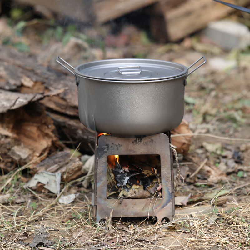 Olla de titanio de gran tamaño con recipiente de pared simple de 1600 ml y 1900 ml