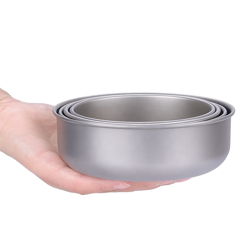 Sartén ultraligera de titanio para exteriores, para acampar, hacer senderismo, hacer pícnic, cocinar, 350/450/500/650 ml, con o sin mango