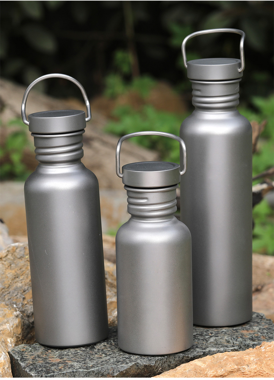 Botella de agua para acampar, portátil, para exteriores, con bolsa para botellas, botella deportiva ultraligera
