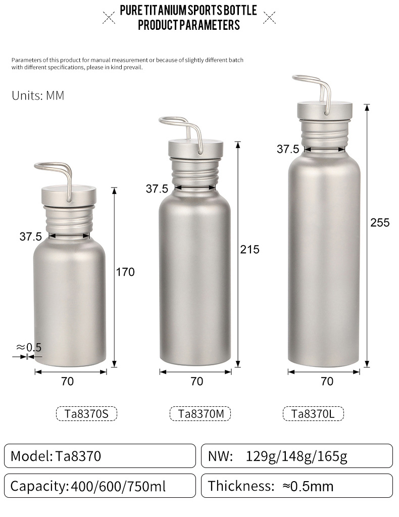 Botella de agua para acampar, portátil, para exteriores, con bolsa para botellas, botella deportiva ultraligera