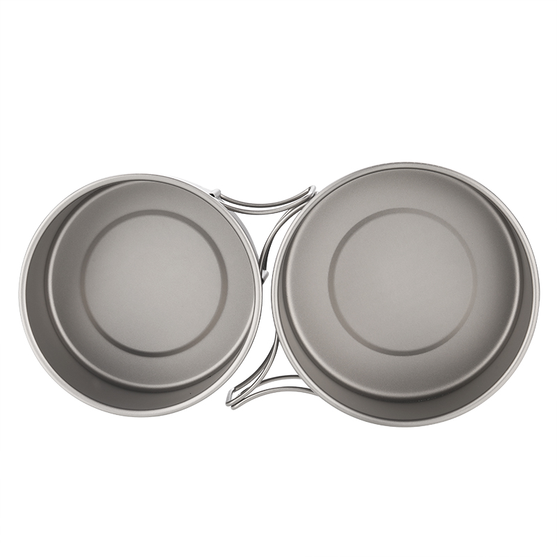 Bol de titanio de 450 ml y 550 ml con asa plegable