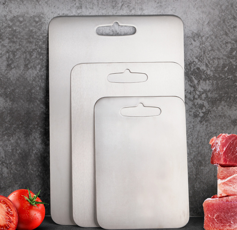 Tablas de cortar de cocina de doble cara para exteriores, paneles de metal