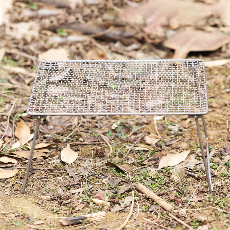 Parrilla de carbón de titanio para barbacoa, red para barbacoa, red para acampar al aire libre, red para acampar, senderismo, placa de titanio, malla de titanio