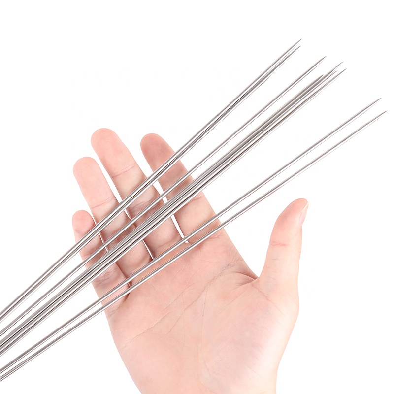 Brochetas de titanio con agujas para asar de 39 cm