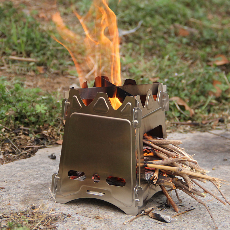 Estufa de leña para cocinar al aire libre de acero inoxidable Estufa de barbacoa