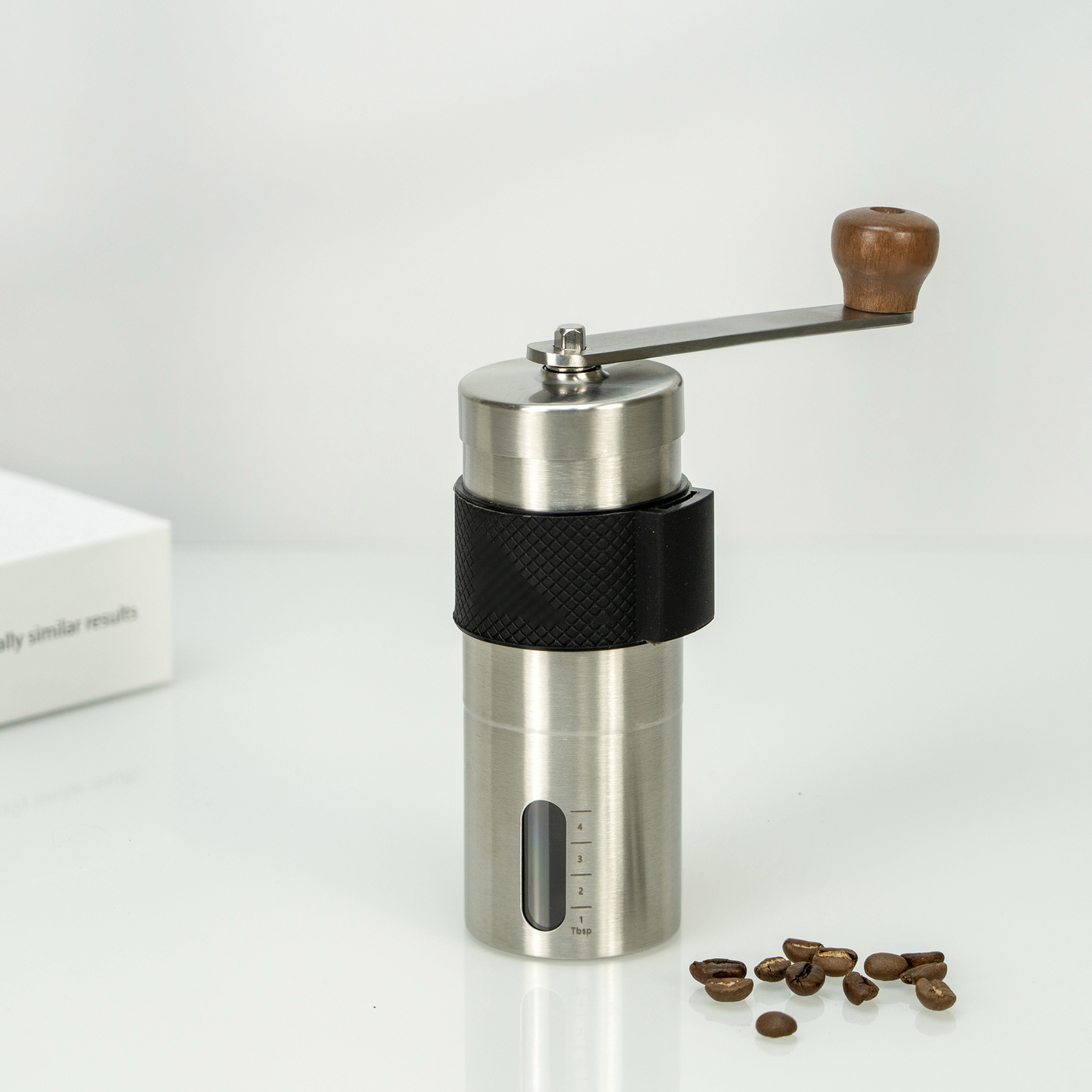 Molinillo de café manual con rebabas de acero inoxidable y núcleo de cerámica