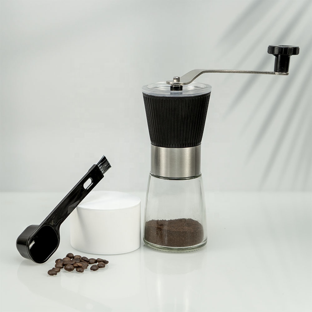 Molinillo de café manual con rebabas de acero inoxidable y núcleo de cerámica