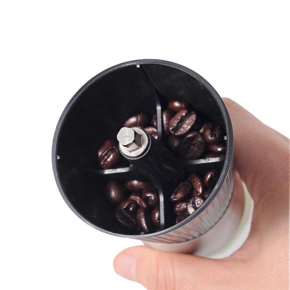 Molinillo de café manual con rebabas de acero inoxidable y núcleo de cerámica