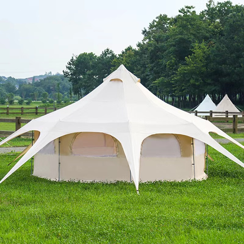 Carpa de lona glamping tipo circo de doble capa de 5 m