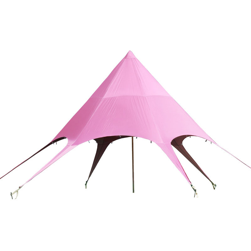 Tienda de campaña con sombrilla de vela colorida y personalizada con forma de estrella
