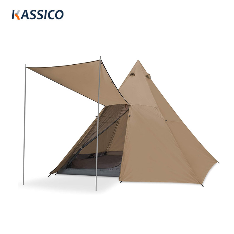 Tiendas de campaña tipo tipi piramidales para acampar al aire libre con refugio