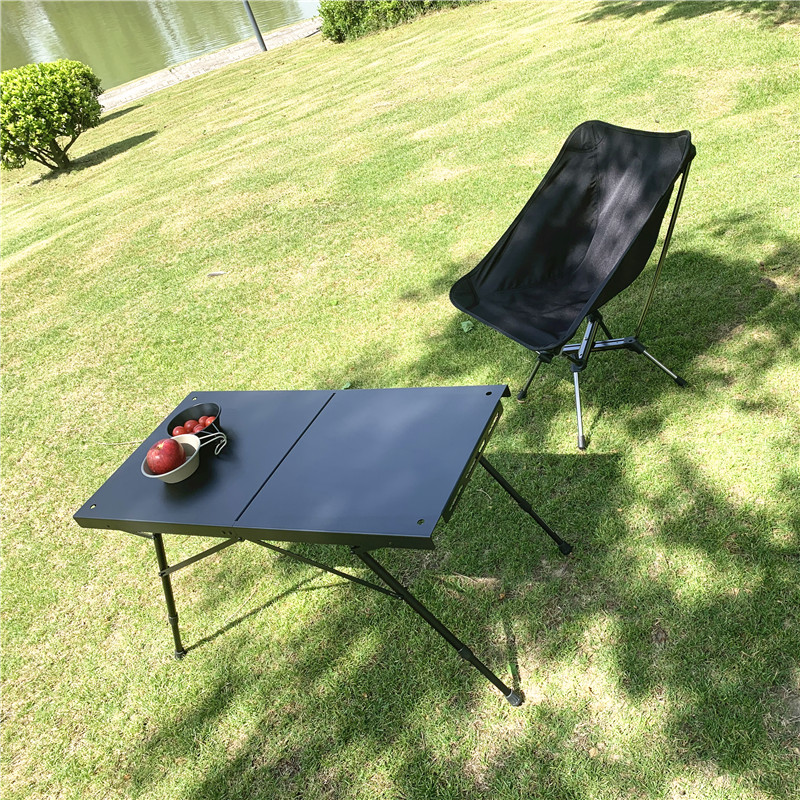 Mesa plegable ultraligera de aleación de aluminio para acampar al aire libre