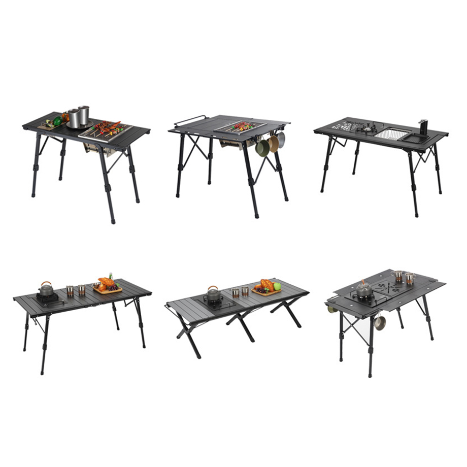 Mesa IGT de aluminio multicombinación para camping y barbacoas