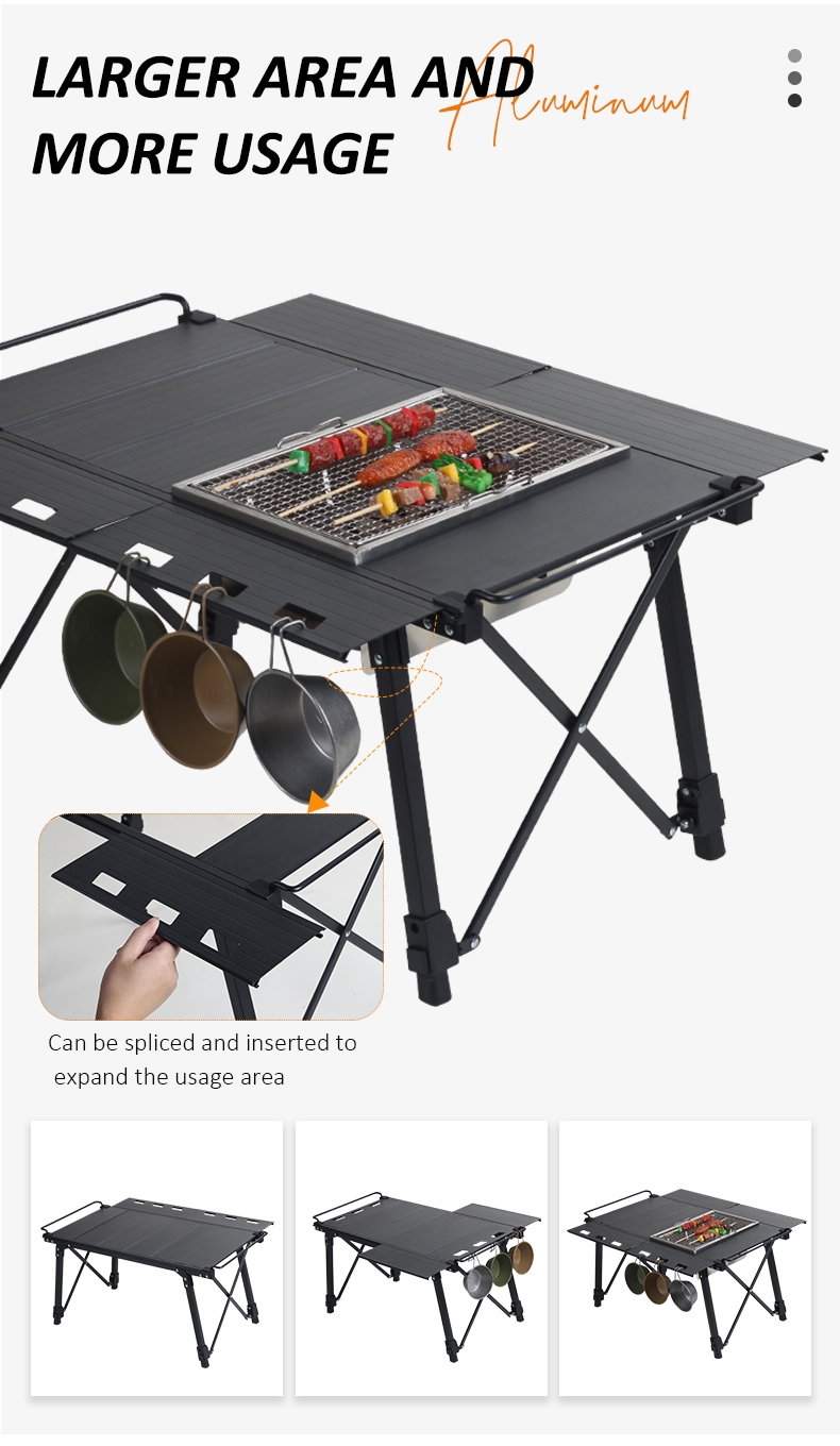 Mesa IGT de aluminio multicombinación para camping y barbacoas