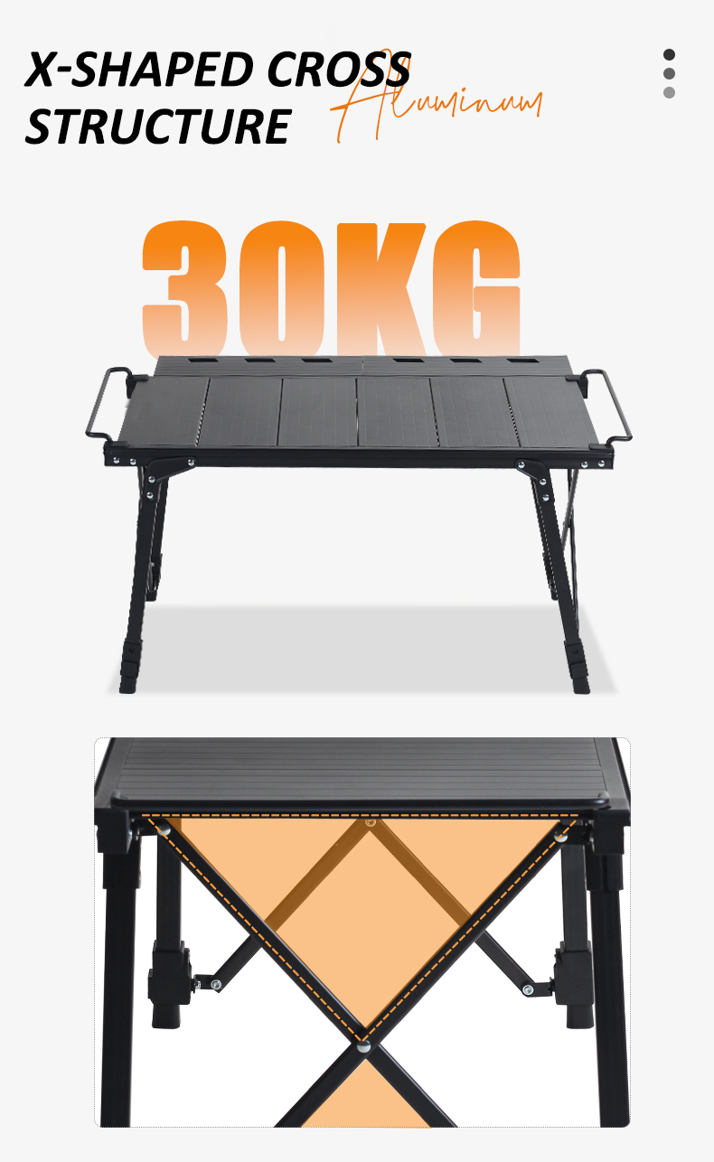 Mesa IGT de aluminio multicombinación para camping y barbacoas