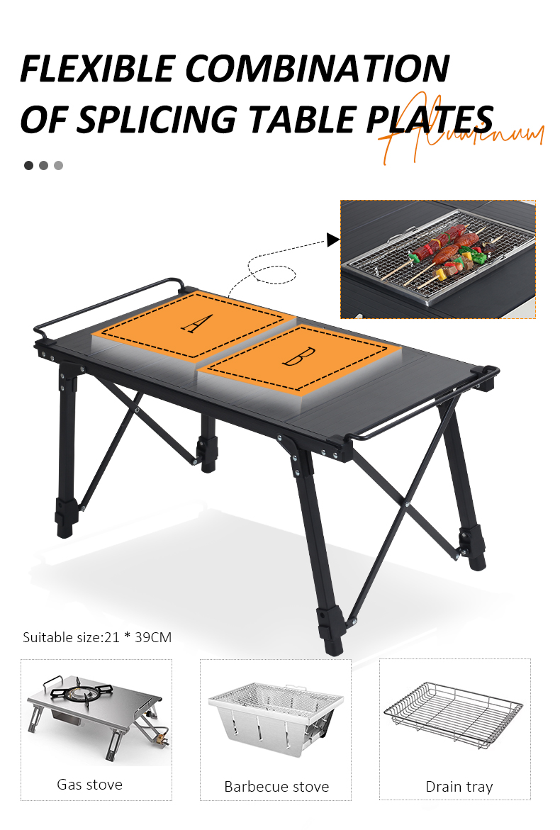 Mesa IGT de aluminio multicombinación para camping y barbacoas