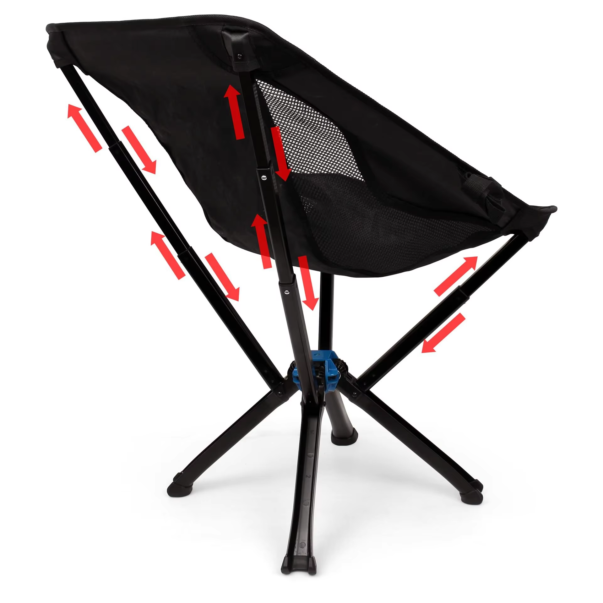 Silla de camping portátil de aluminio con montaje rápido para exteriores