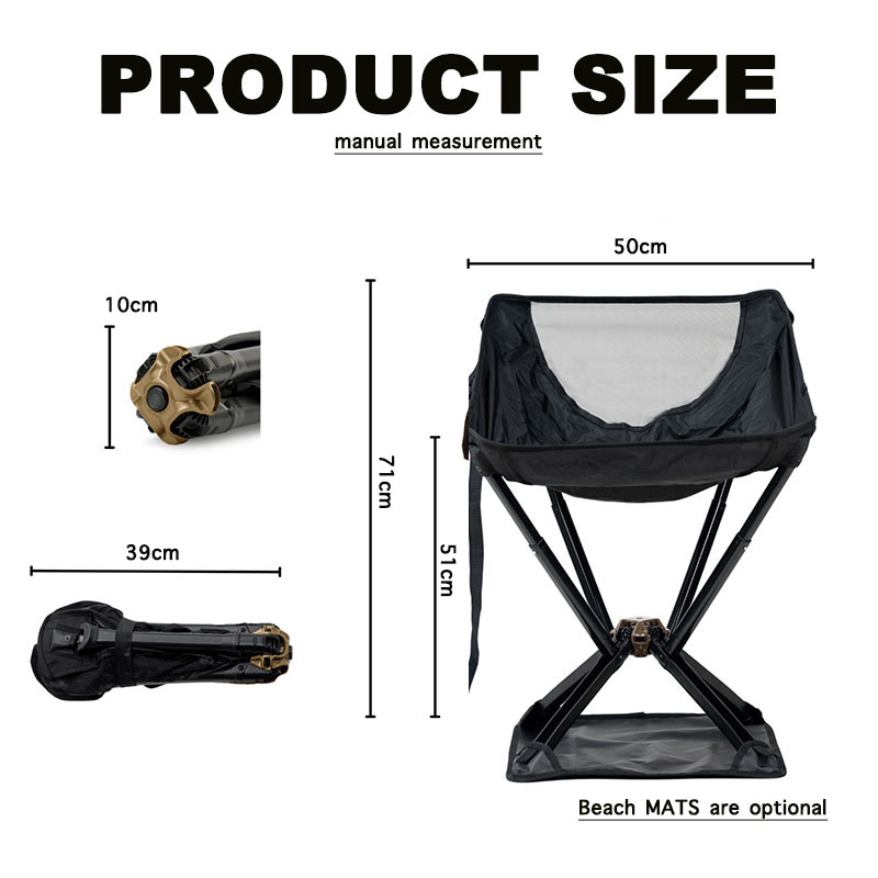 Silla plegable ligera tipo luna para acampar
