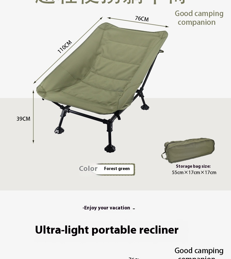 Silla de camping plegable portátil de aleación de aluminio