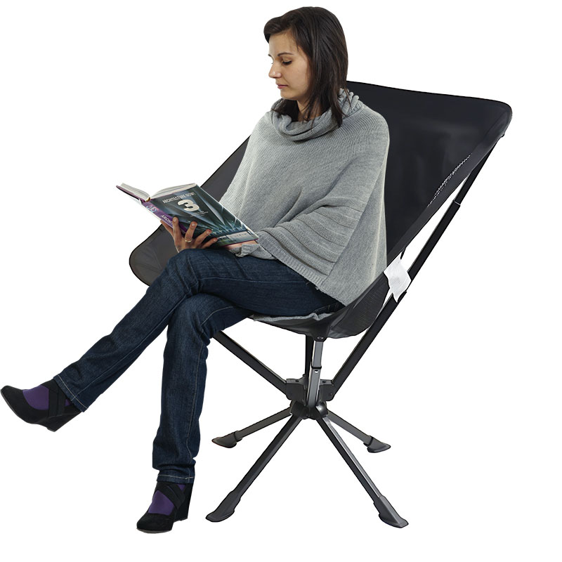Silla plegable de aluminio ultraligera y ajustable 360 ​​grados.