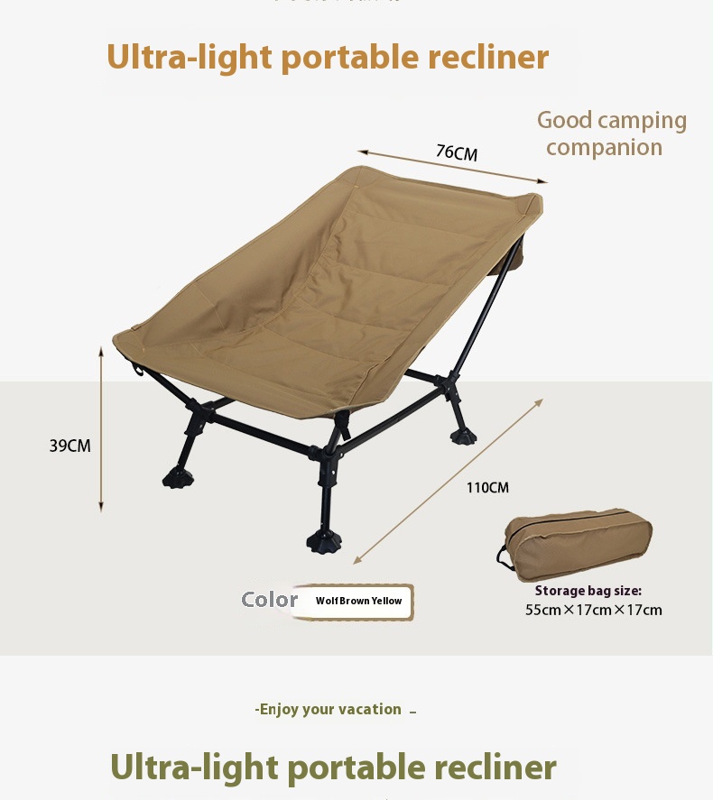 Silla de camping plegable portátil de aleación de aluminio