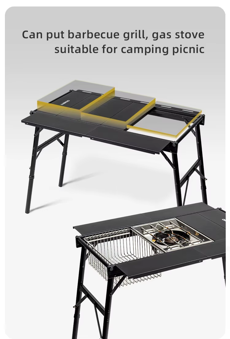 Mesa IGT con marco de aleación de aluminio para cocina, barbacoa y camping